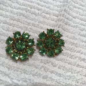 Elegant Green Cluster Earrings